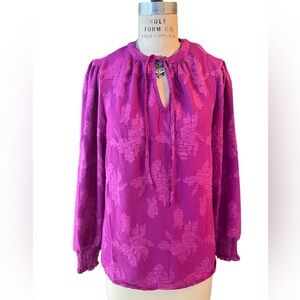 Magenta Pink Blouse Long Sleeve size SM NWT